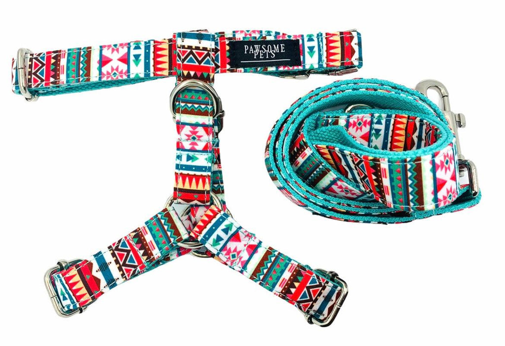 Tropical Step-In Dog Harness & Leash Bundle (2 Pieces)