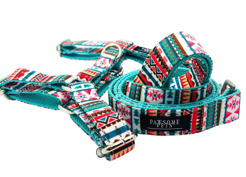 Tropical Step-In Dog Harness & Leash Bundle (2 Pieces)