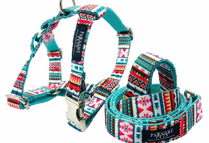 Tropical Step-In Dog Harness & Leash Bundle (2 Pieces)