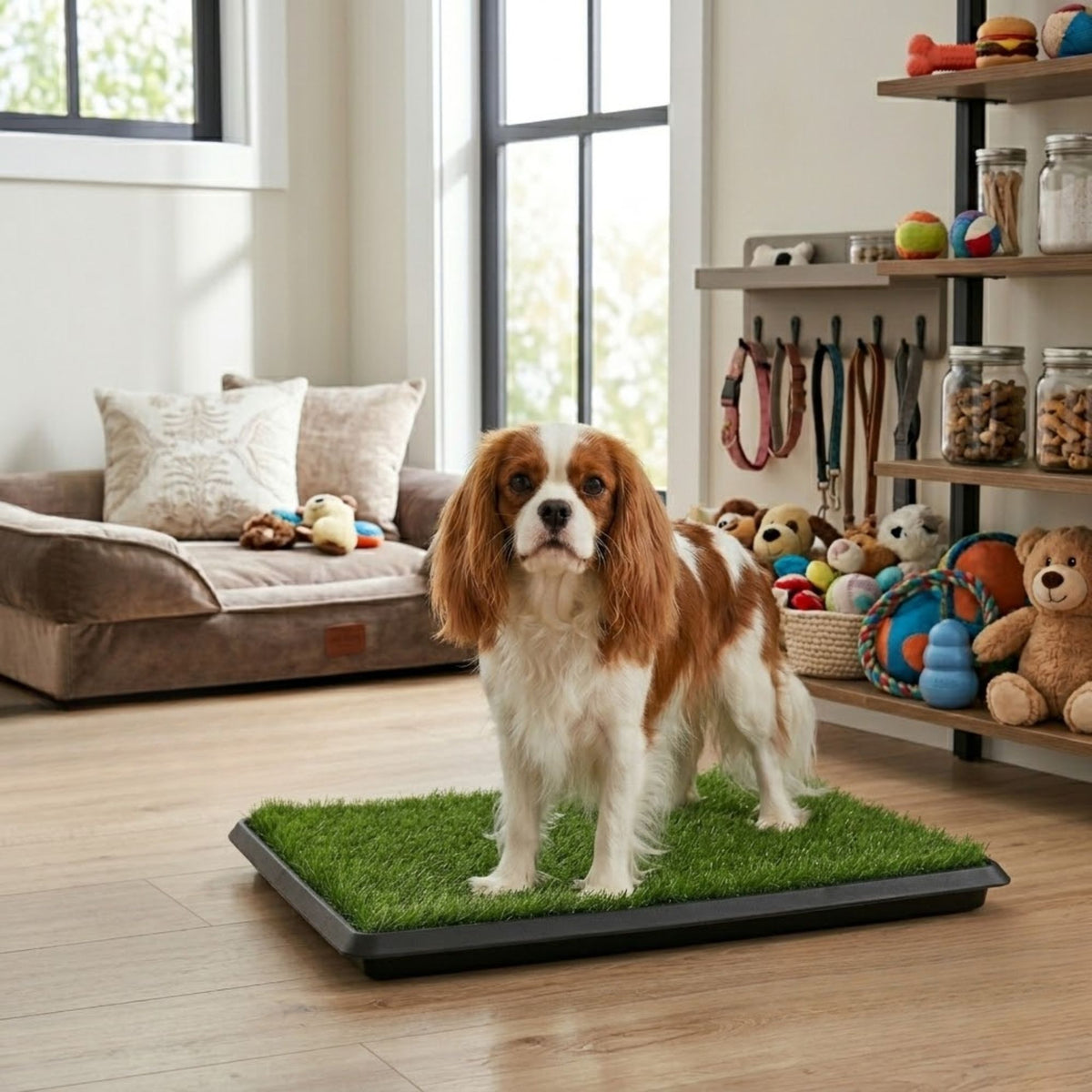 Dog Grass Pad with Tray 3-Layer for Indoor Outdoor Use
