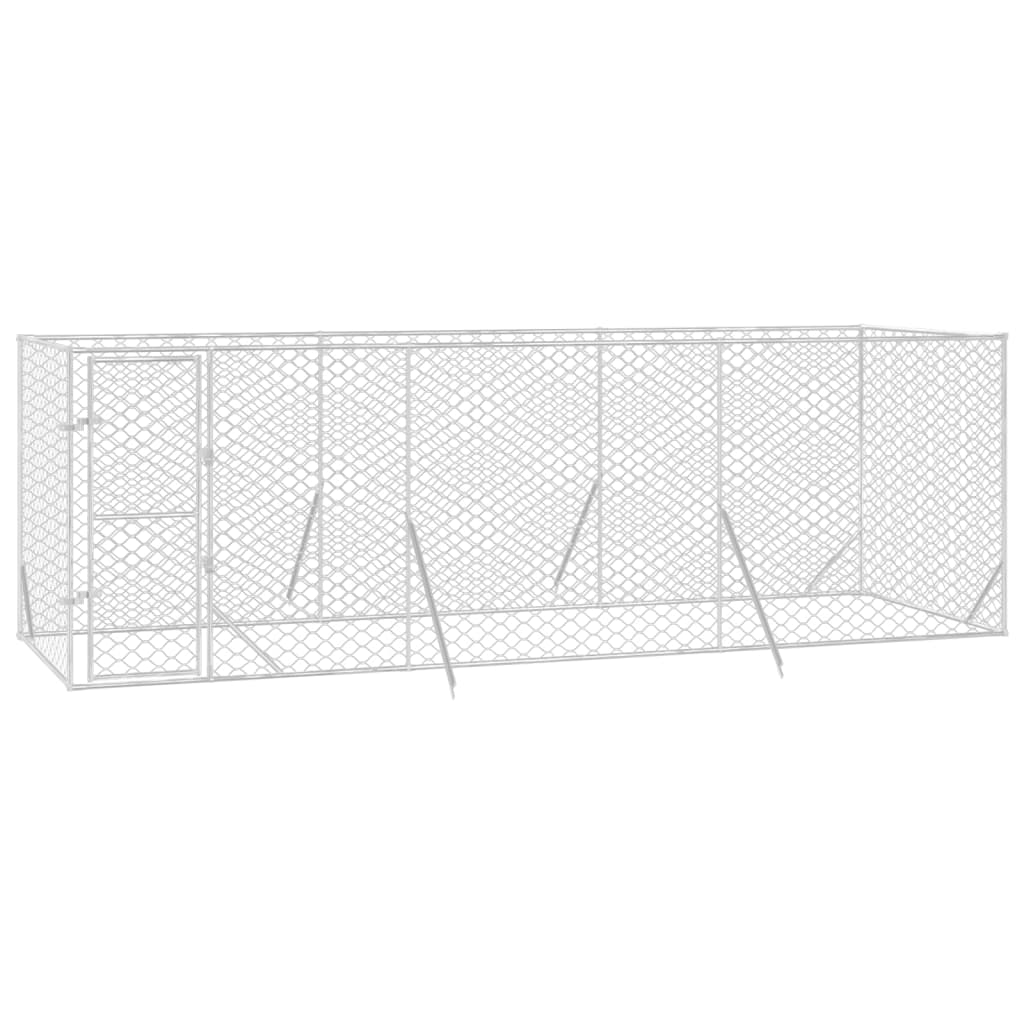 NNEVL Outdoor Dog Kennel Silver 6x2x2 m Galvanised Steel