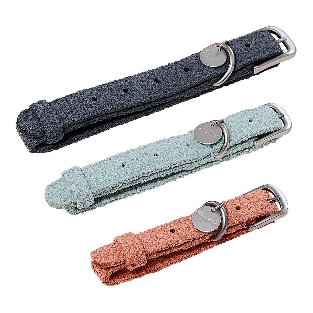 Boucle Fabric Dog Collar – 4 Colours, S/M/L
