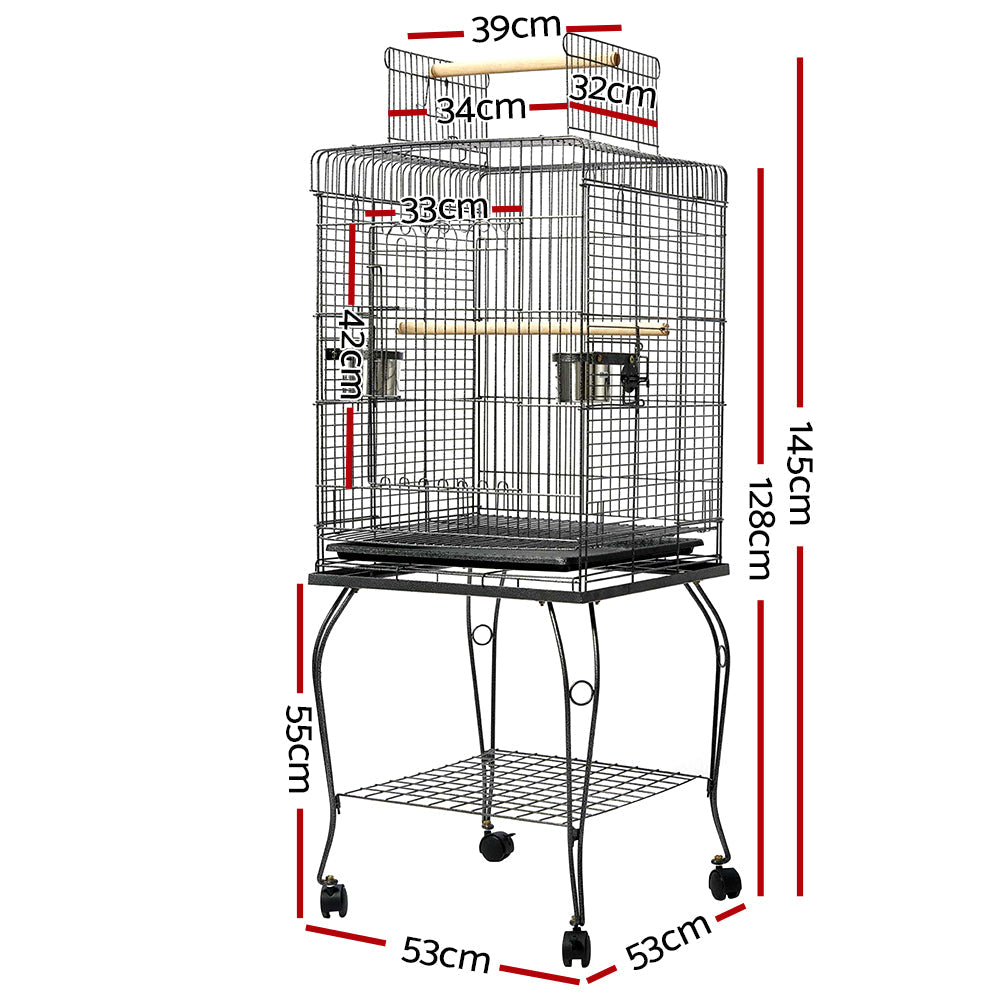 NNEDSZ Large Bird Cage with Perch - Black