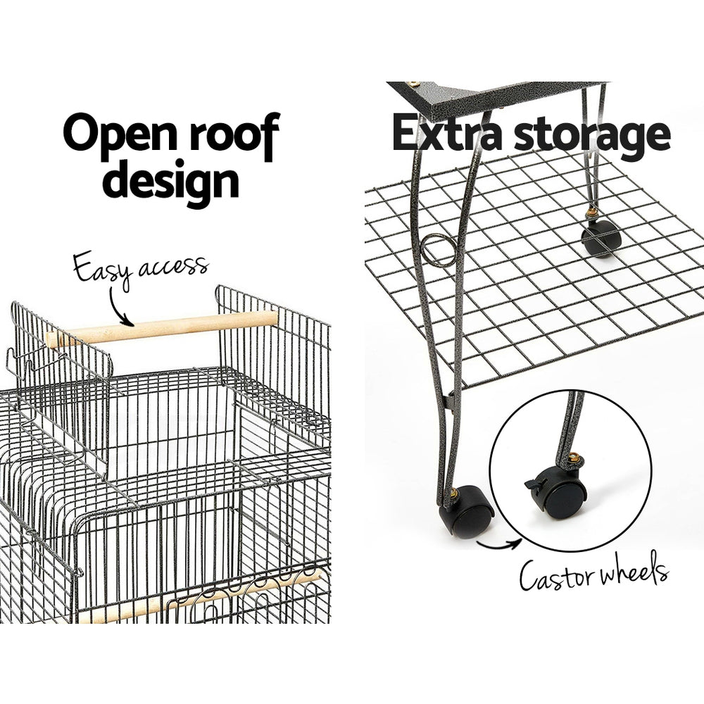 NNEDSZ Large Bird Cage with Perch - Black