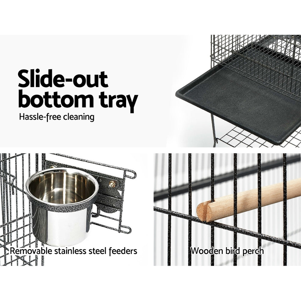 NNEDSZ Large Bird Cage with Perch - Black
