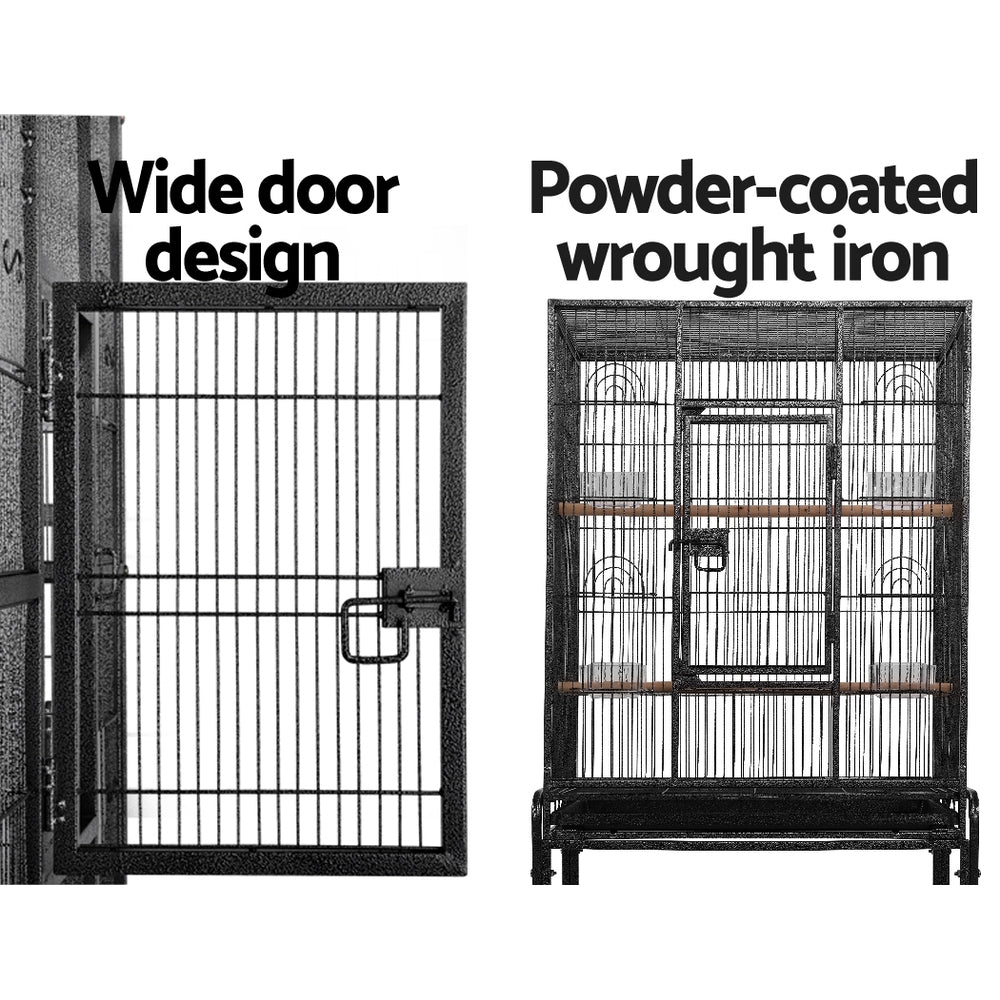 NNEDSZ Bird Cage Pet Cages Aviary 144CM Large Travel Stand Budgie Parrot Toys